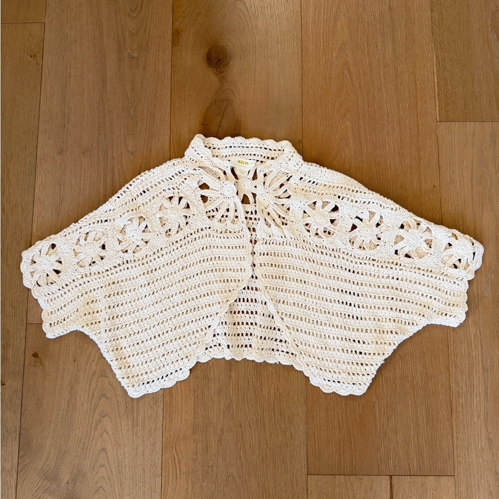 Anthropologie - Maeve Cream Crochet Topper - One Size